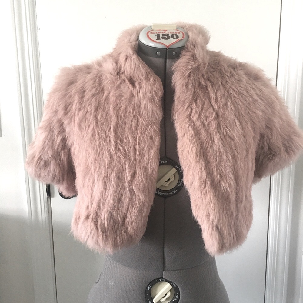 Jocelyn pink feather cropped bolero jacket